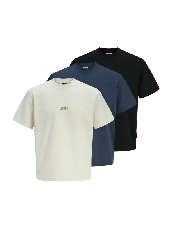 JACK & JONES JACK & JONES Majica 'JCOBREEZE'  tamno plava / pastelno žuta / siva / crna