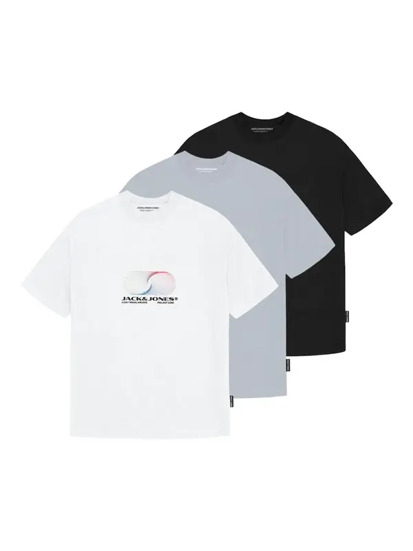 JACK & JONES JACK & JONES Majica 'JCOCalma'  siva / crna / bijela