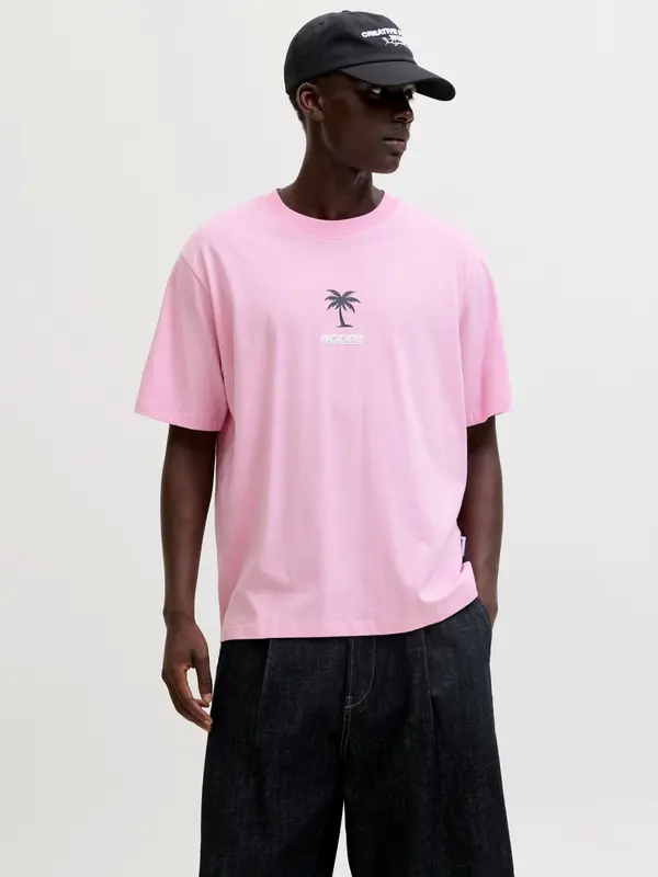 JACK & JONES JACK & JONES Majica 'JCOClub'  roza / crna / bijela