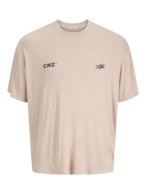 JACK & JONES JACK & JONES Majica 'JCOCNZ BERLIN'  bež siva / crna