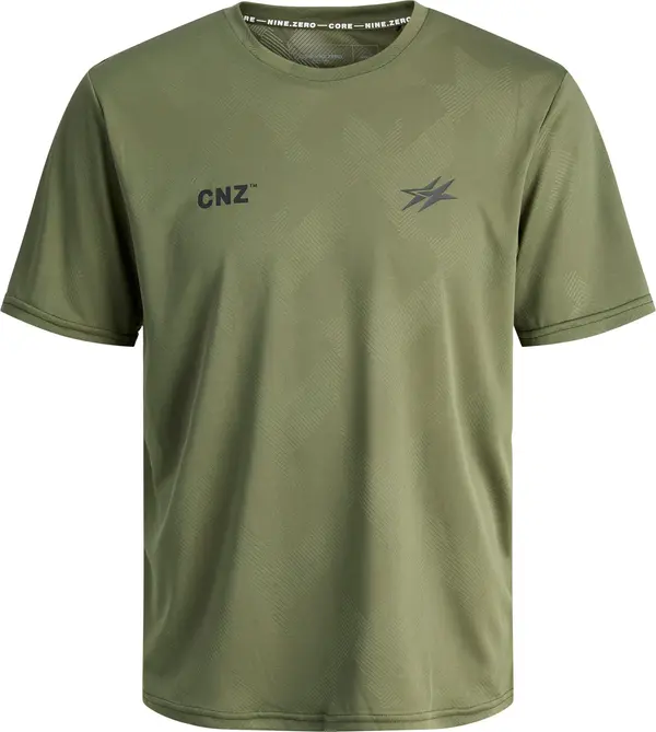JACK & JONES JACK & JONES Majica 'JCOCNZ PARIS'  maslinasta / crna
