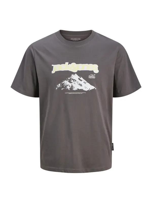 JACK & JONES JACK & JONES Majica 'JCOFLARE'  svijetložuta / tamo siva / bijela