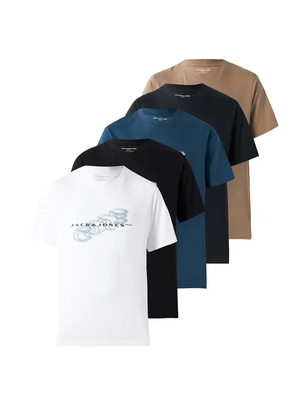 JACK & JONES JACK & JONES Majica 'JCOFUSION'  mornarsko plava / taupe siva / crna / bijela