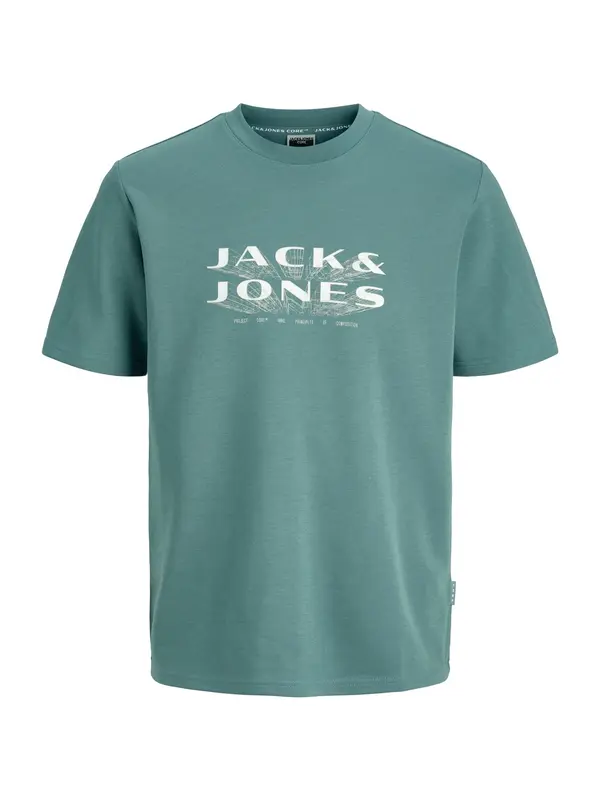 JACK & JONES JACK & JONES Majica 'JCOFUSION'  sivkasto bež / cijan plava / bijela