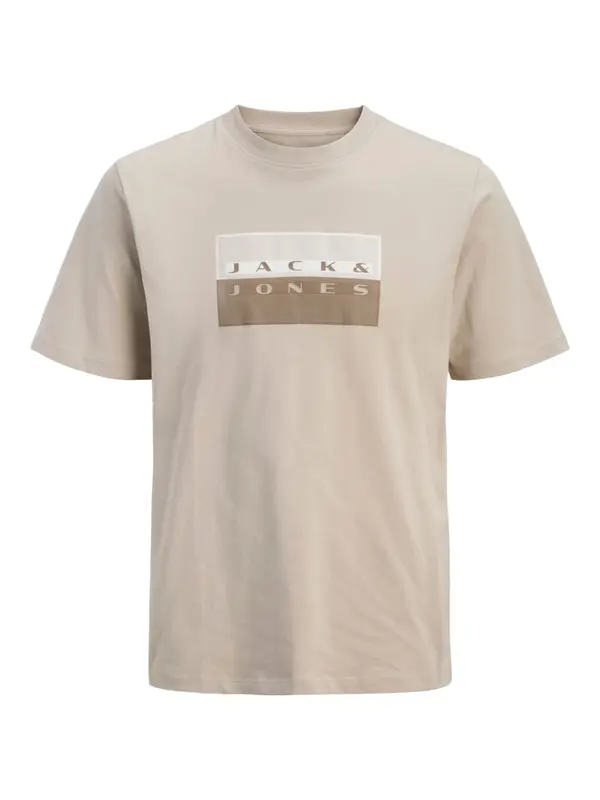 JACK & JONES JACK & JONES Majica 'JCOFusion'  svijetlosmeđa / taupe siva / bijela