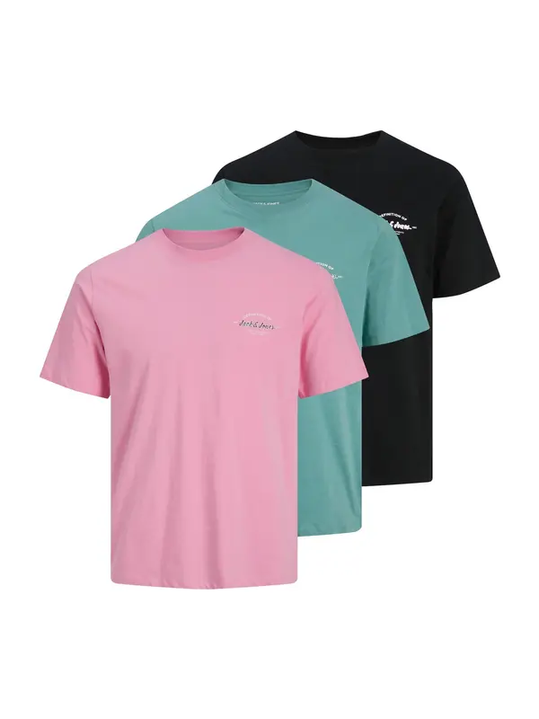 JACK & JONES JACK & JONES Majica 'JJBRANDON'  mornarsko plava / crno plava / roza