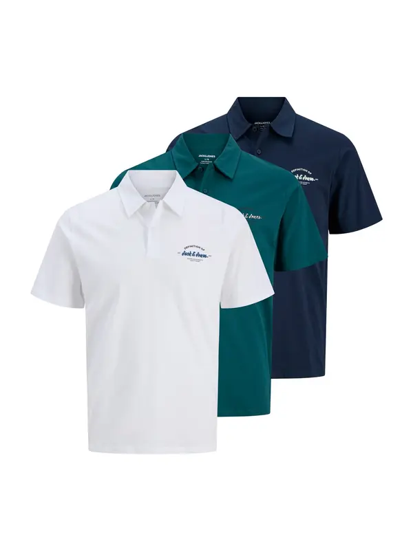 JACK & JONES JACK & JONES Majica 'JJBRANDON'  mornarsko plava / petrol / bijela