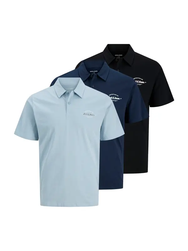 JACK & JONES JACK & JONES Majica 'JJBRANDON'  mornarsko plava / sivkasto plava / crna