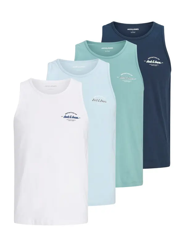 JACK & JONES JACK & JONES Majica 'JJBRANDON'  mornarsko plava / svijetloplava / menta / bijela