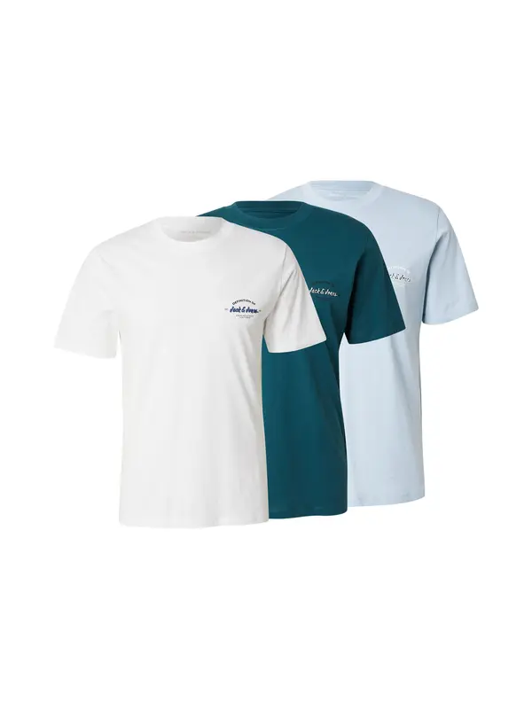 JACK & JONES JACK & JONES Majica 'JJBRANDON'  svijetloplava / kraljevski zelena / crna / bijela