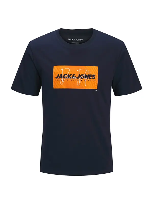 JACK & JONES JACK & JONES Majica 'JJCole'  mornarsko plava / narančasta / bijela