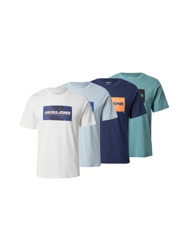 JACK & JONES JACK & JONES Majica 'JJCOLE'  mornarsko plava / pastelno plava / žad / bijela