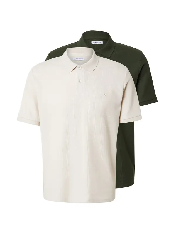 JACK & JONES JACK & JONES Majica 'JJEAUSTIN'  bež / tamno zelena