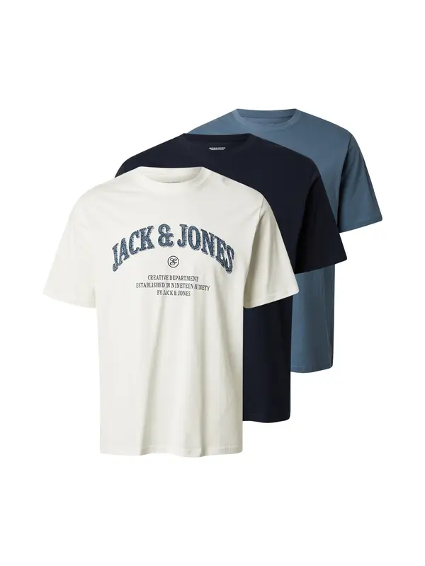 JACK & JONES JACK & JONES Majica 'JJEDENVER'  mornarsko plava / crno plava / bijela