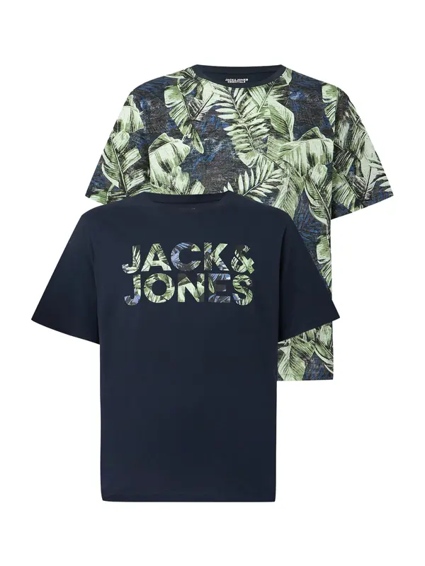 JACK & JONES JACK & JONES Majica 'JJEJEFF'  plava / mornarsko plava / svijetlozelena / crna