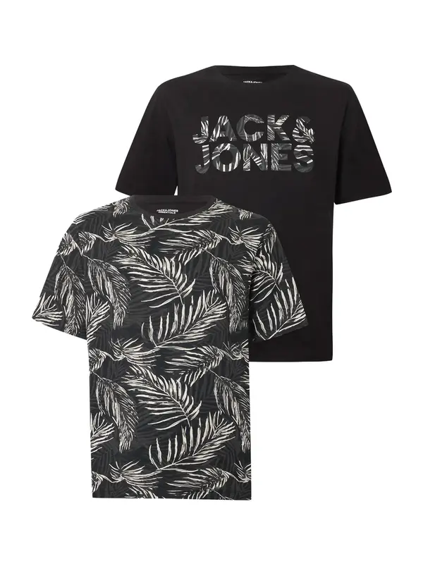 JACK & JONES JACK & JONES Majica 'JJEJEFF'  tamo siva / crna / bijela