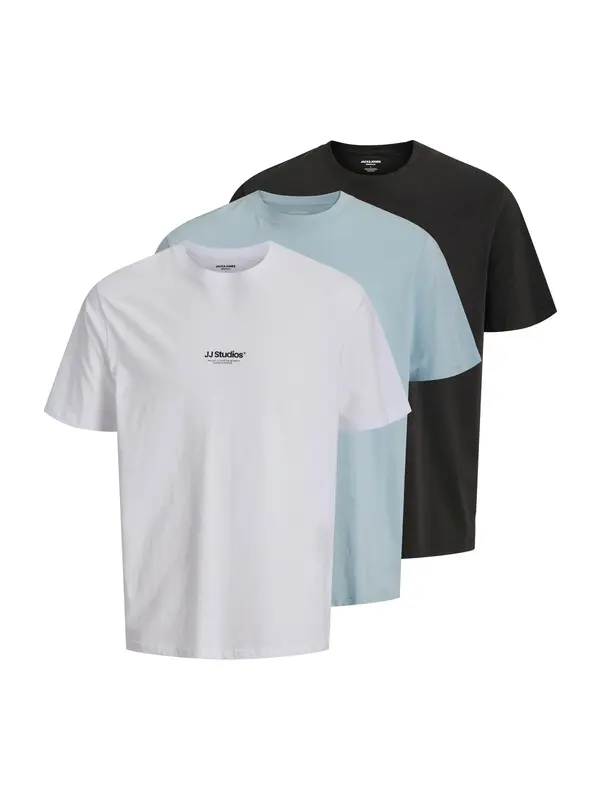 JACK & JONES JACK & JONES Majica 'JJESOHO'  pastelno plava / crna / bijela