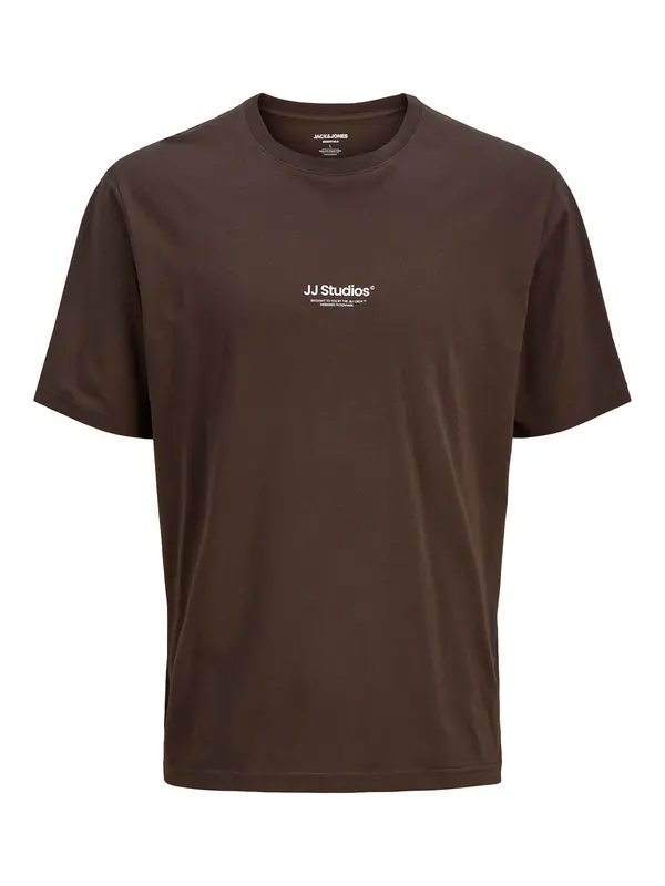 JACK & JONES JACK & JONES Majica 'JJESoho'  tamno smeđa / bijela