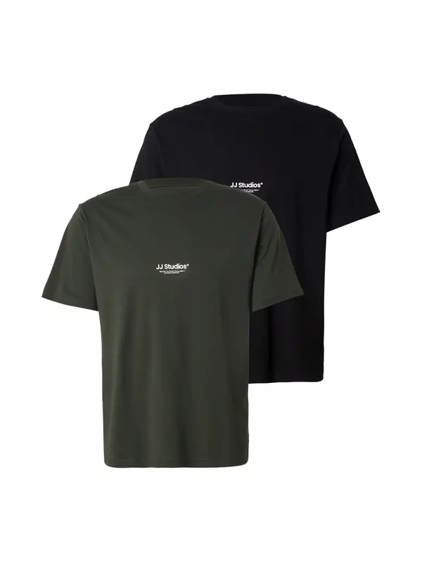 JACK & JONES JACK & JONES Majica 'JJESOHO'  tamno zelena / crna