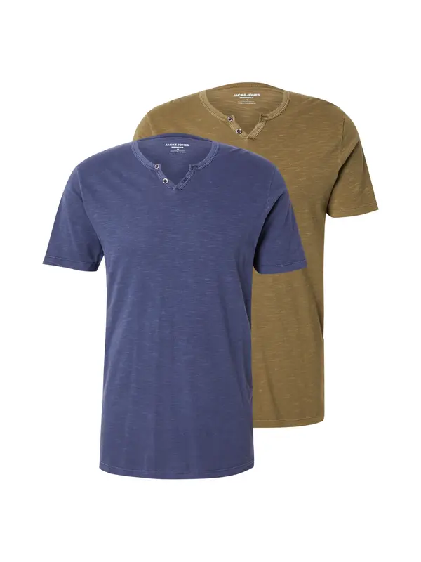 JACK & JONES JACK & JONES Majica 'JJESPLIT'  morsko plava / kaki