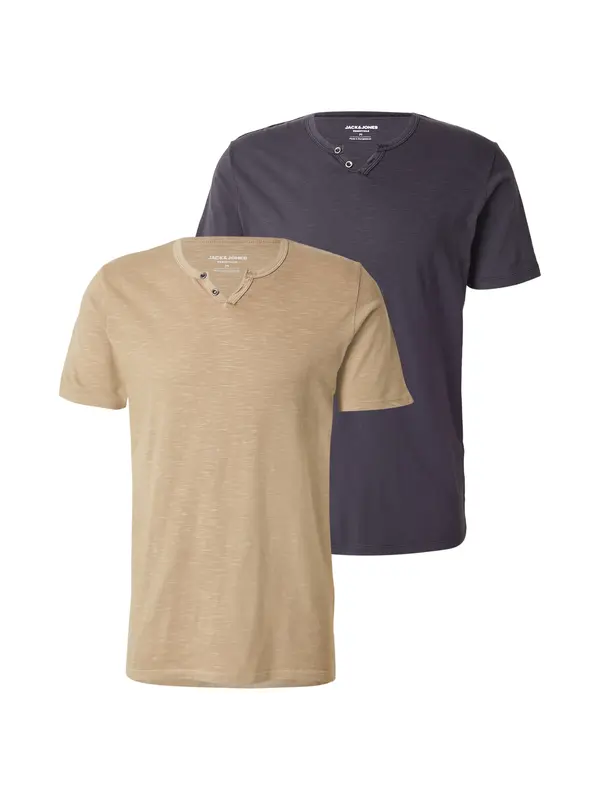 JACK & JONES JACK & JONES Majica 'JJESPLIT'  tamno bež / siva