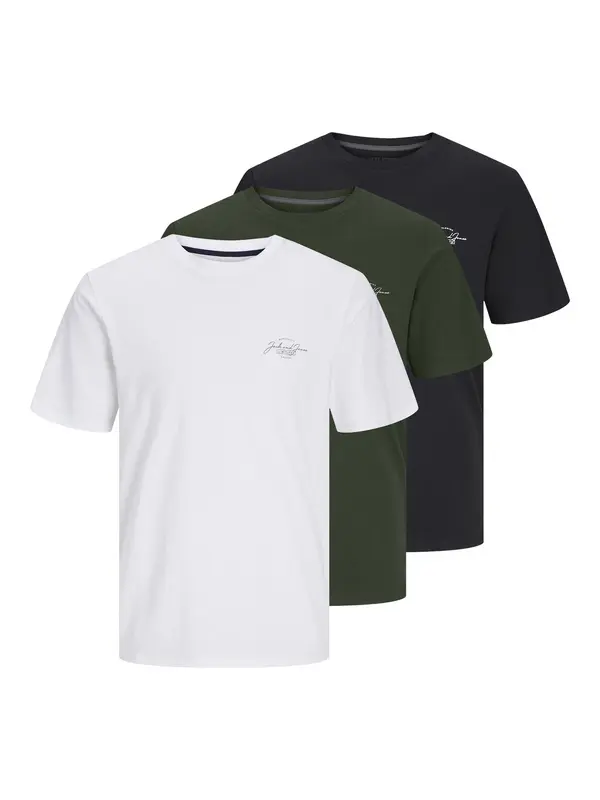 JACK & JONES JACK & JONES Majica 'JJFerris'  tamno zelena / crna / bijela