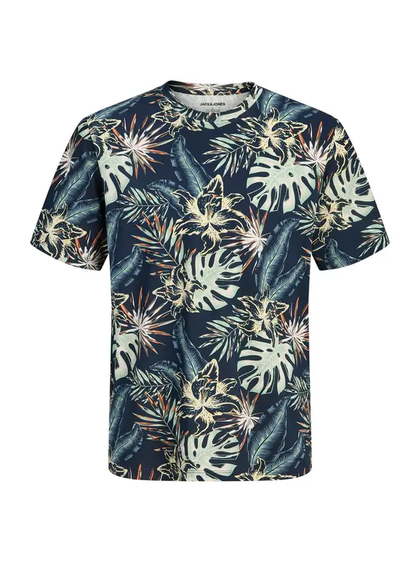 JACK & JONES JACK & JONES Majica 'JJHonolulu'  mornarsko plava / moka smeđa / menta / marelica