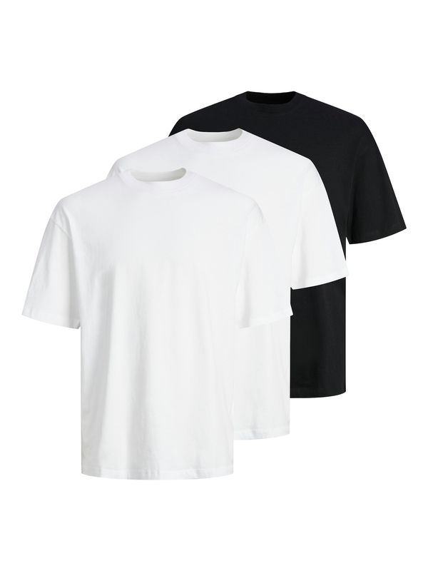 JACK & JONES JACK & JONES Majica 'JJHUGO'  crna / bijela