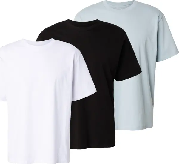 JACK & JONES JACK & JONES Majica 'JJHUGO'  golublje plava / crna / bijela
