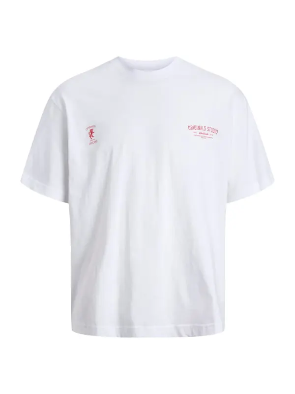 JACK & JONES JACK & JONES Majica 'JJJorcambridge'  crvena / bijela