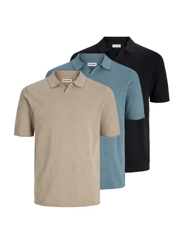JACK & JONES JACK & JONES Majica 'JJKANE'  bež / morsko plava / opal
