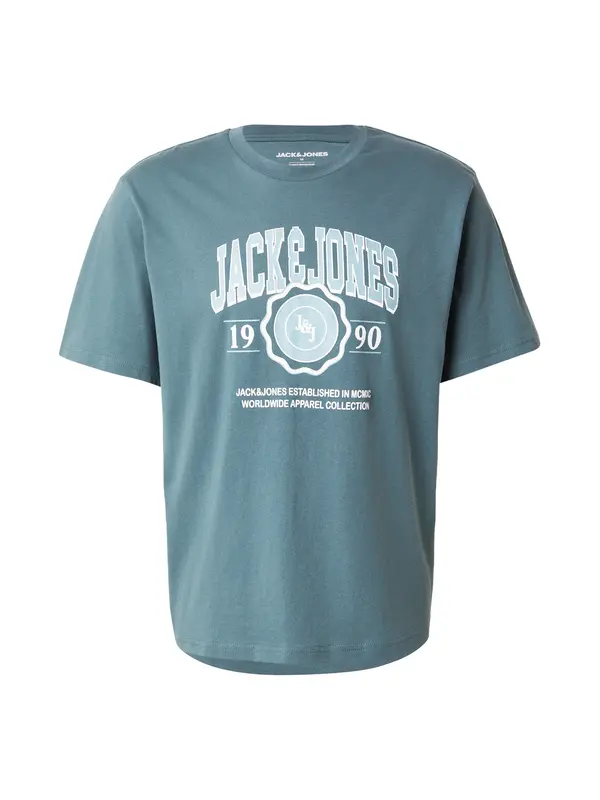 JACK & JONES JACK & JONES Majica 'JJMAKO'  cijan plava / nebesko plava / bijela