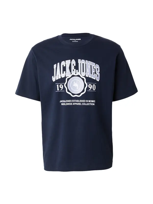 JACK & JONES JACK & JONES Majica 'JJMAKO'  tamno plava / siva / bijela