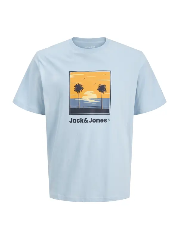JACK & JONES JACK & JONES Majica 'JJPERRY'  mornarsko plava / nebesko plava / narančasta