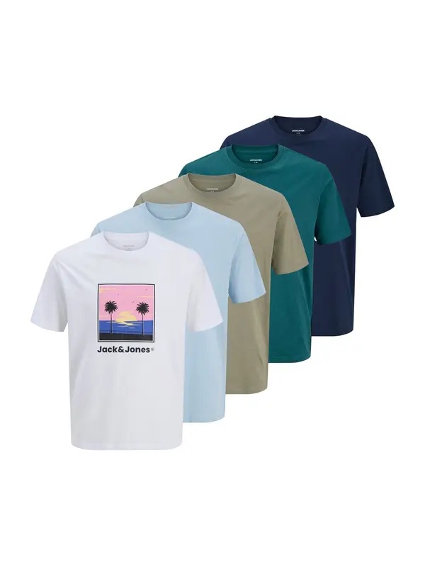 JACK & JONES JACK & JONES Majica 'JJPERRY'  svijetloplava / tamno plava / maslinasta / bijela