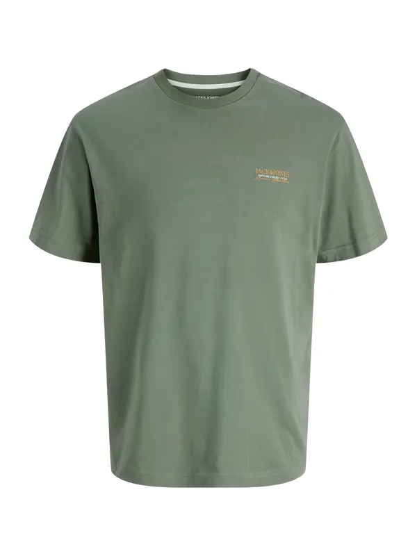 JACK & JONES JACK & JONES Majica 'JJSUMMER VIBES'  tamno zelena / narančasta / bijela