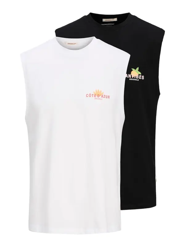 JACK & JONES JACK & JONES Majica 'JORCANGGU'  crna / bijela