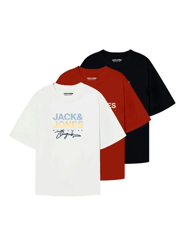 JACK & JONES JACK & JONES Majica 'JORCANGGU'  golublje plava / crvena / crna / bijela