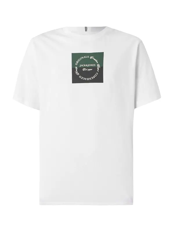 JACK & JONES JACK & JONES Majica 'JORCATSKILLS'  crna / bijela