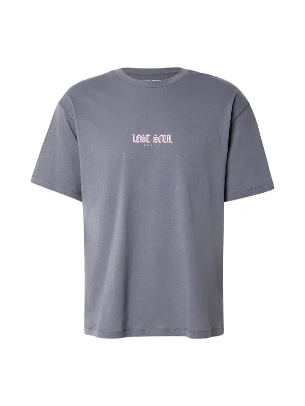 JACK & JONES JACK & JONES Majica 'JORLOST'  tamo siva / ružičasto crvena