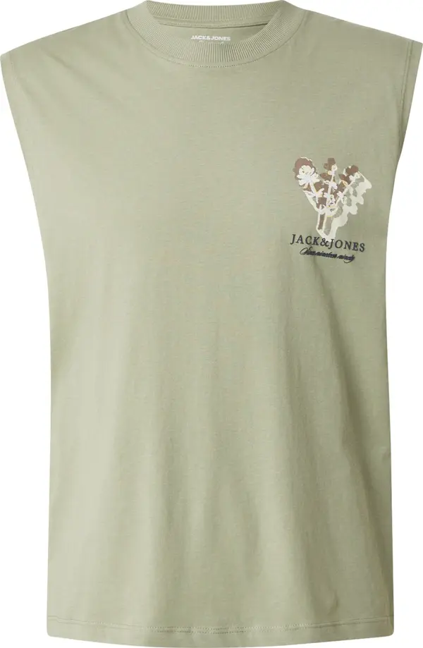 JACK & JONES JACK & JONES Majica 'JORMONTAUK'  boja pijeska / smeđa / pastelno zelena / crna