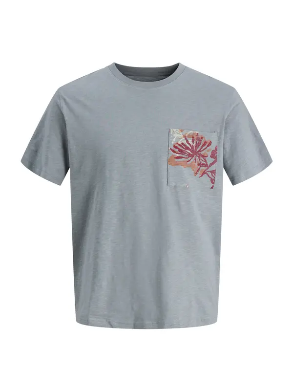 JACK & JONES JACK & JONES Majica 'JORMONTAUK'  pastelno plava / ciglasto crvena / burgund