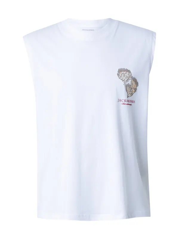 JACK & JONES JACK & JONES Majica 'JORMONTAUK'  smeđa / crvena / bijela