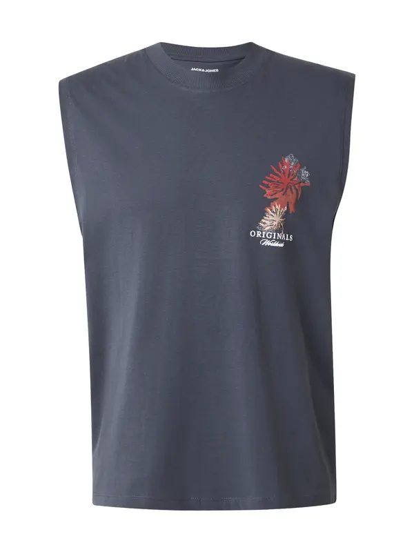 JACK & JONES JACK & JONES Majica 'JORMONTAUK'  smeđa / tamo siva / tamno crvena / bijela