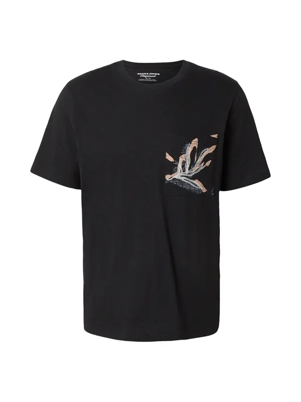 JACK & JONES JACK & JONES Majica 'JORMONTAUK'  svijetlosiva / losos / crna