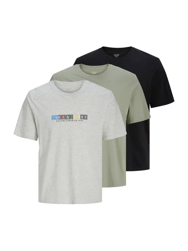 JACK & JONES JACK & JONES Majica 'JORNANTUCKET'  azur / svijetlosiva / pastelno zelena / crna