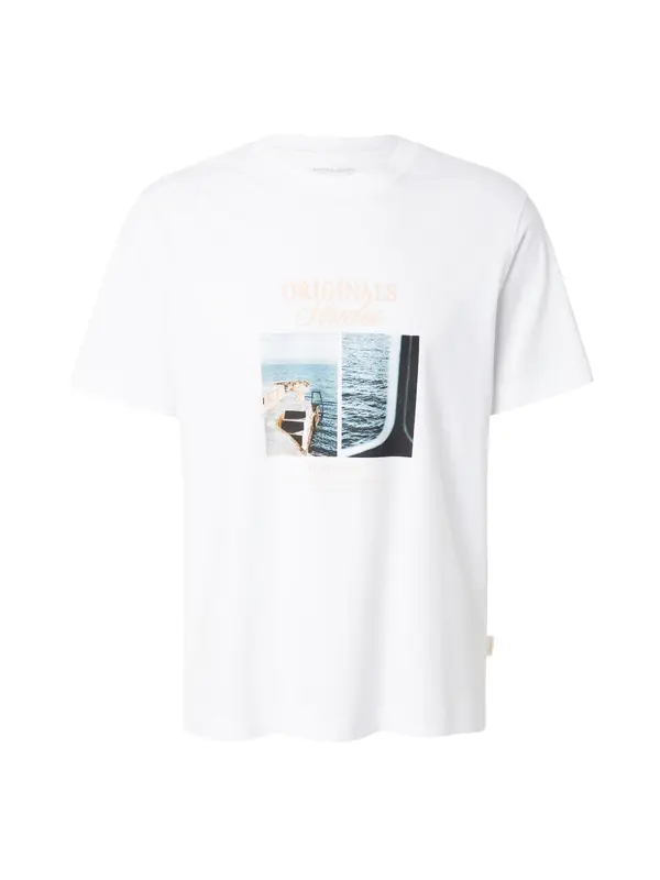 JACK & JONES JACK & JONES Majica 'JORNORREBRO'  morsko plava / svijetloplava / marelica / bijela