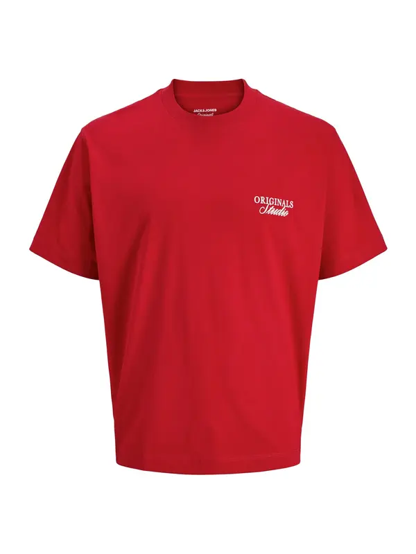 JACK & JONES JACK & JONES Majica 'JORNorrebro'  vatreno crvena / bijela