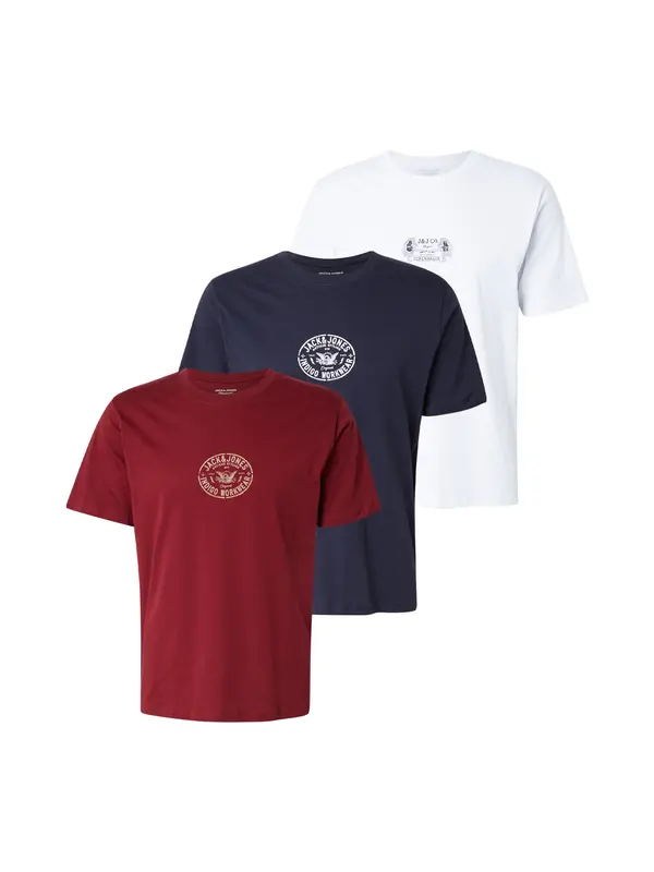 JACK & JONES JACK & JONES Majica 'JORRETRO'  morsko plava / crvena / bijela