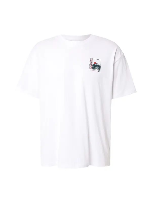 JACK & JONES JACK & JONES Majica 'JORSHIBUYA'  tamno zelena / karmin crvena / vatreno crvena / bijela